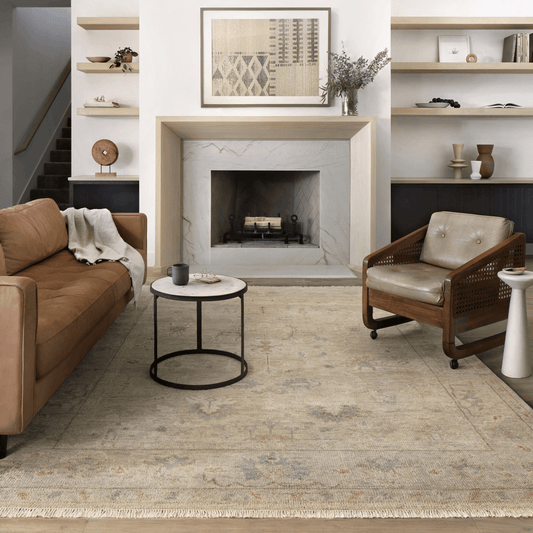 Helena Hand Knotted Rug in Beige/Multi