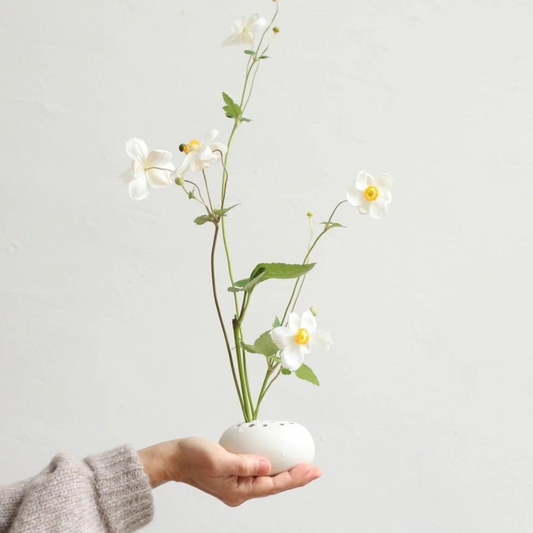 Ceramic Oval Flower Frog