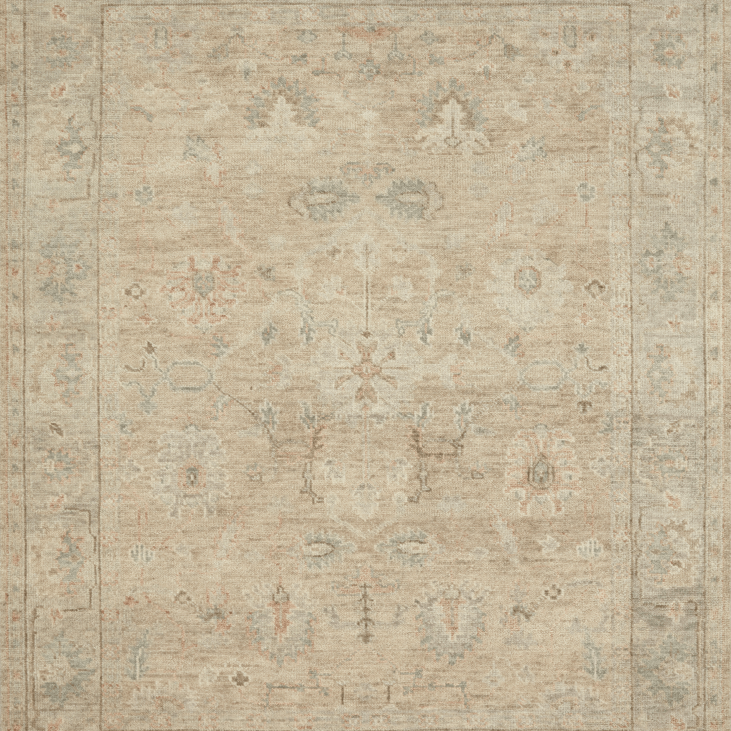 Helena Hand Knotted Rug in Beige/Multi