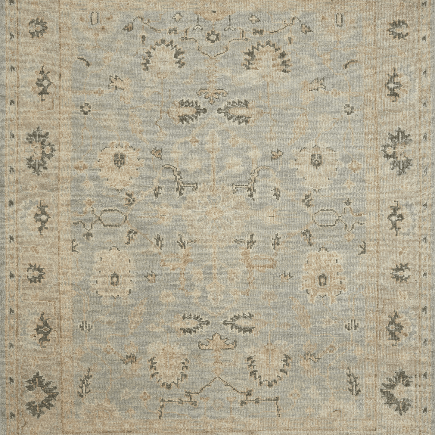 Helena Hand Knotted Rug in Sky/Ash