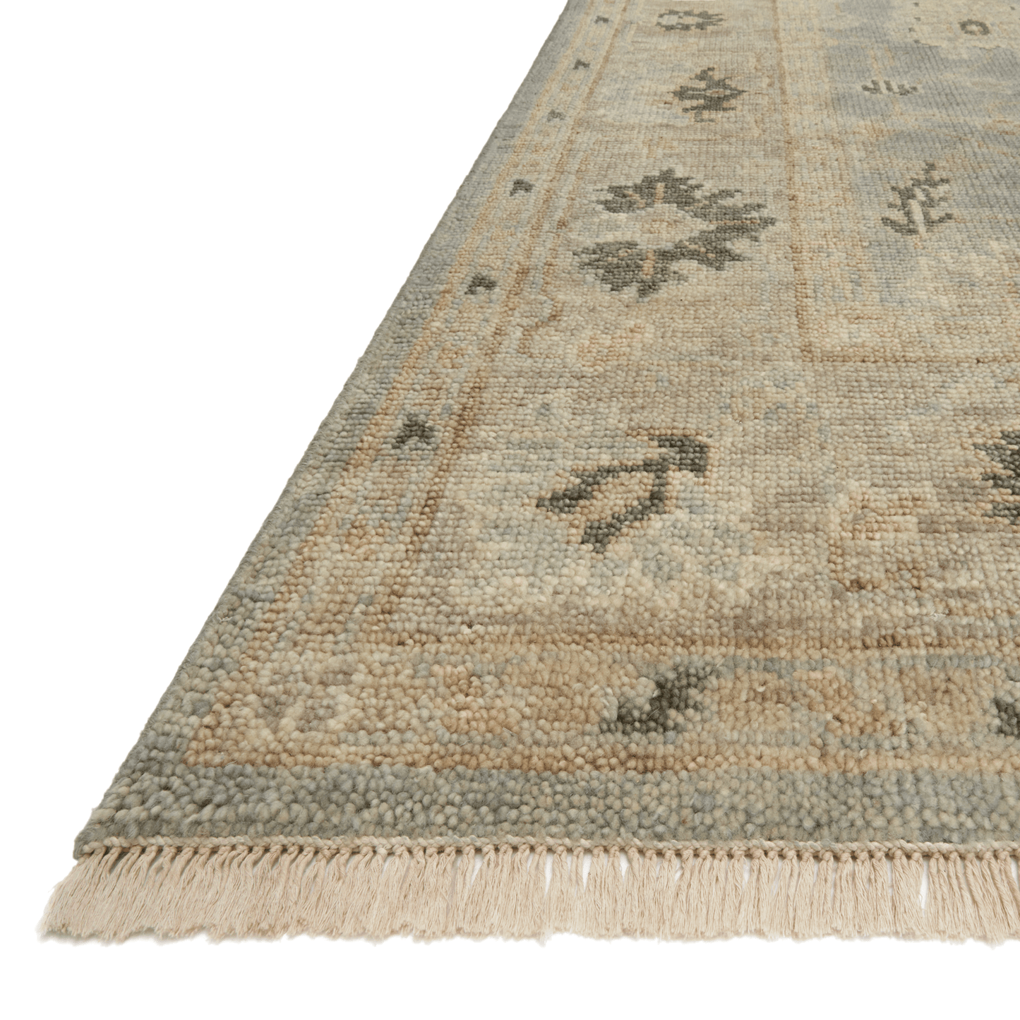 Helena Hand Knotted Rug in Sky/Ash
