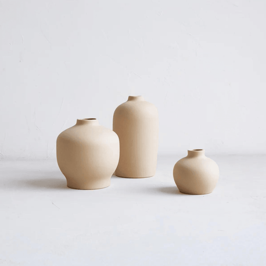 Ceramic Blossom Vase, Sand