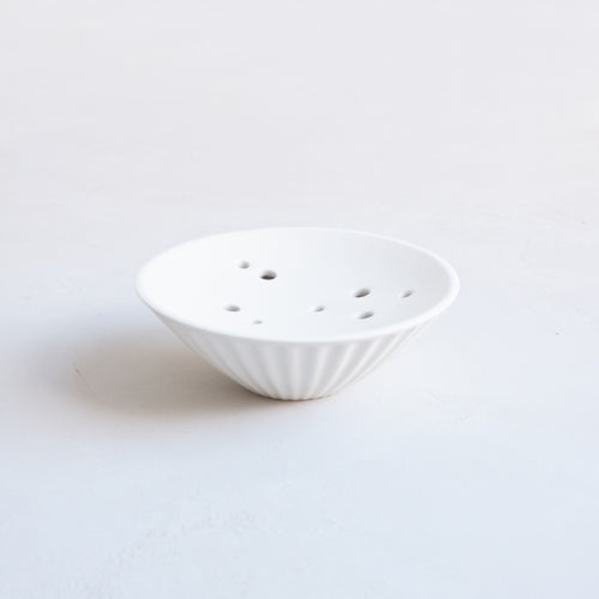 Ceramic Pleated Flower Frog Vase